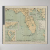 ヴィンテージフロリダの地図 ポスター (正面)