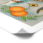 ヴィンテージフロリダの地図 ポスター (角)