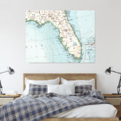 ヴィンテージフロリダの地図（1900年） キャンバスプリント (インサイチュ (寝室))