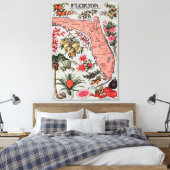 ヴィンテージフロリダの地図（1917年） キャンバスプリント (インサイチュ (寝室))