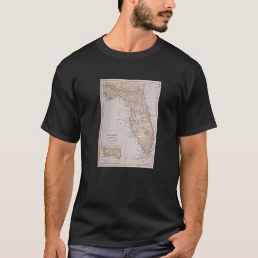ヴィンテージフロリダの地図（1923年） Tシャツ (正面)