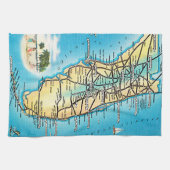 ヴィンテージフロリダの高速道路の地図 キッチンタオル (横)