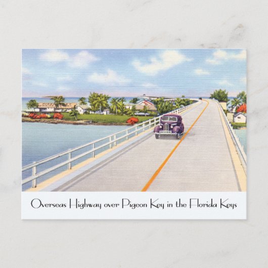 ヴィンテージフロリダはがき画像ピジョン鍵 ポストカード (正面)