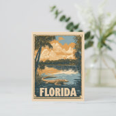 ヴィンテージフロリダエバーグレーズアリゲータートラベル ポストカード (スタンド正面)