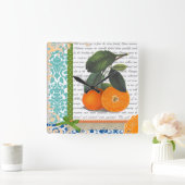 ヴィンテージフロリダオレンジフルーツキッチン スクエア壁時計 (ホーム)