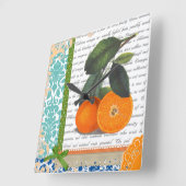 ヴィンテージフロリダオレンジフルーツキッチン スクエア壁時計 (傾斜)