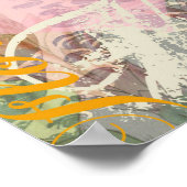 ヴィンテージフロリダトラベルビーチシェルコラージュ ポスター (角)