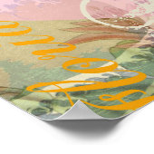 ヴィンテージフロリダトラベルビーチシェルコラージュ ポスター (角)