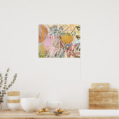 ヴィンテージフロリダトラベルビーチシェルコラージュ ポスター (キッチン)