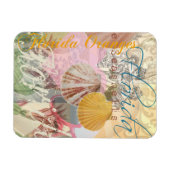 ヴィンテージフロリダトラベルビーチシェルコラージュ マグネット (横)