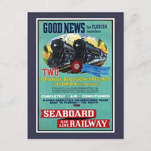 ヴィンテージフロリダトレイン ポストカード (正面)