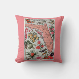 ヴィンテージフロリダピローの地図 クッション