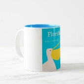 ヴィンテージフロリダペリカン旅行ポスター ツートーンマグカップ (正面左)