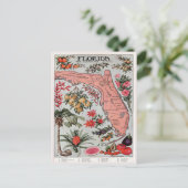 ヴィンテージフロリダマップザエバーグレード州旅行 ポストカード (スタンド正面)