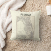 ヴィンテージフロリダマップピロー クッション (ブランケット)