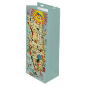 ヴィンテージフロリダマップワインバッグ ワインギフトバッグ (正面アングル)