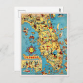 ヴィンテージフロリダ地図はがき ポストカード (正面/裏面)