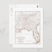 ヴィンテージフロリダ州アラバマの地図ジョージアミシシッピ ポストカード (正面/裏面)