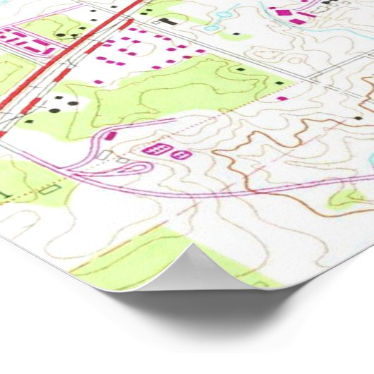 ヴィンテージフロリダ州ガイネズビルの地図（1966年） ポスター (角)