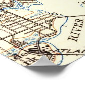 ヴィンテージフロリダ州ジャクソンビルの地図(1918年) ポスター (角)