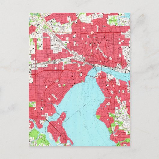 ヴィンテージフロリダ州ジャクソンビルの地図（1964年） 2 ポストカード (正面)