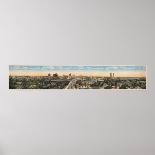 ヴィンテージフロリダ州タンパの地図(1915年) ポスター (正面)