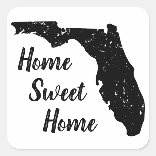 ヴィンテージフロリダ州パンハンドルマップシルエット スクエアシール (正面)