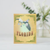 ヴィンテージフロリダ州マップ – パッションフルーツイエロー ポストカード (スタンド正面)