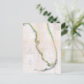 ヴィンテージフロリダ州沿岸サーベイマップ ポストカード (スタンド正面)