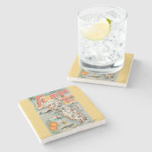 ヴィンテージフロリダ挨拶マップ ストーンコースター (横)