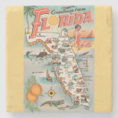 ヴィンテージフロリダ挨拶マップ ストーンコースター (正面)