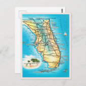 ヴィンテージフロリダ旅行はがき地図 ポストカード (正面/裏面)