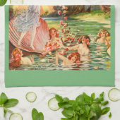 ヴィンテージフロリダ水ニンフ キッチンタオル (折り畳み)