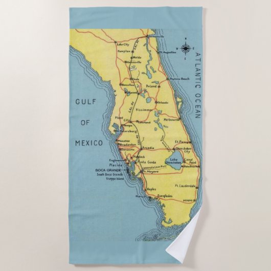 ヴィンテージフロリダ湾 ビーチタオル (正面)