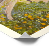 ヴィンテージフロリダ観光飛んでいる広告の女性 ポスター (角)