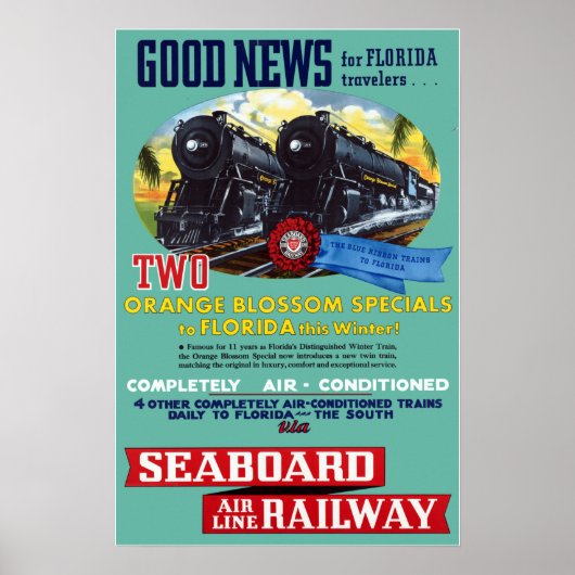 ヴィンテージフロリダ鉄道旅行 ポスター (正面)