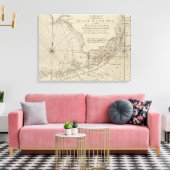 ヴィンテージフロリダ鍵の地図（1771年） キャンバスプリント (インサイチュ (リビング))