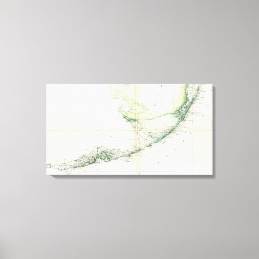 ヴィンテージフロリダ鍵の地図（1859年） キャンバスプリント (正面)