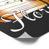 ヴィンテージフロリダUSAパームツリーズサマービーチ ポスター (角)