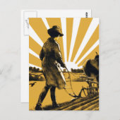 ヴィンテージフローガールポストカード ポストカード (正面/裏面)