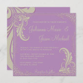 ヴィンテージフローシュアフリカ紫招待状 招待状 (正面/裏面)