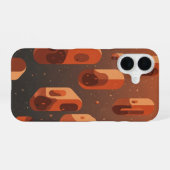 ヴィンテージフローティング小惑星 iPhone 16ケース (裏面横)