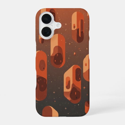 ヴィンテージフローティング小惑星 iPhone 16ケース (裏面)