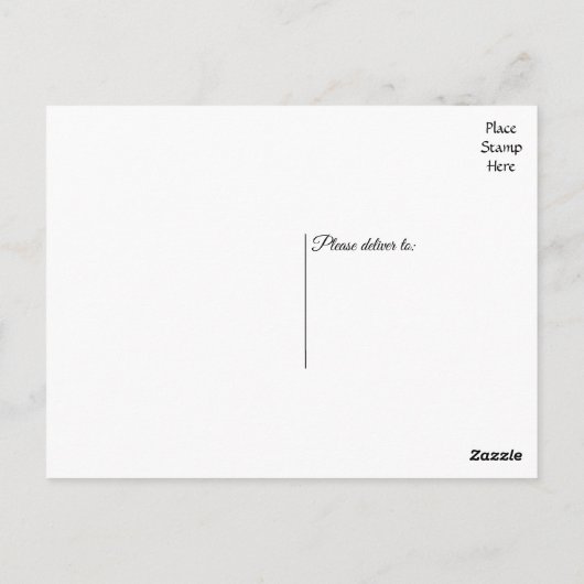 ヴィンテージフローラありがとう白黒ダマスク ポストカード (裏面)