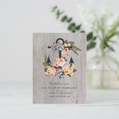 ヴィンテージフローラいかり | 私の花嫁のメイドになってくれない？ インビテーションポストカード (スタンド正面)