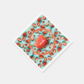 ヴィンテージフローラいちご1stバースデーベリーファースト スタンダードカクテルナプキン (角)