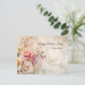 ヴィンテージフローラおばあちゃんの母の日はがき シーズンポストカード (スタンド正面)