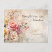 ヴィンテージフローラおばあちゃんの母の日はがき シーズンポストカード (正面)