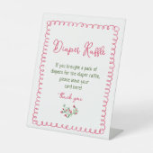 ヴィンテージフローラおむつラッフルサイン 台座サイン (正面)