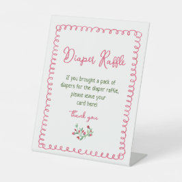 ヴィンテージフローラおむつラッフルサイン 台座サイン